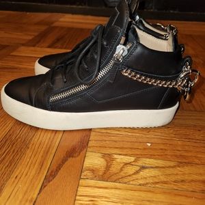 Giuseppe Zanotti Black Rocker Chain Sneaker Sz 8 Men